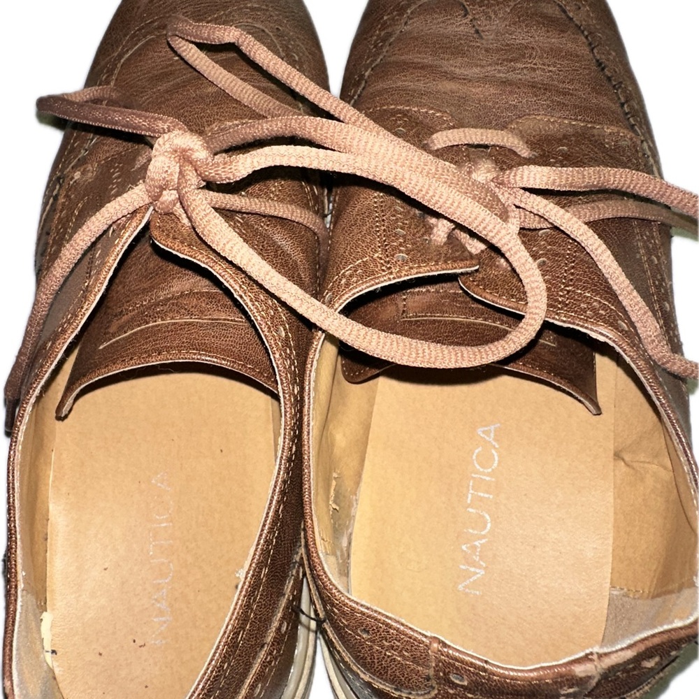 Nautica Men’s‎ Size 13 Brown Dress Shoes - Picture 5 of 7